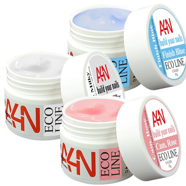 UV/LED Gel Sets Nail Gel 3 x 15 ml Nail Modelling Baby Boomer Gel Camouflage Gel (3 Baby Boomer Set)