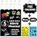 White Chalk Markers by Vaci, Pack of 5 White Markers Drawing Stencils + 16 Labels, Premium Liquid Chalkboard Neon Pens, Professional White Ink Tips primary