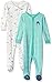 Carter's Boys' 2-Pack Cotton Sleep and Play, Grey/Blue, 3 Months