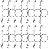 Sturdy Picture Rail Hanging System, 66 lb (30 kg) Max Load Capacity, Adjustable Wire Hooks Kit, 3ft (1 m) Length Cable with Loop, Frames Display kit (14 Pack), Silver
