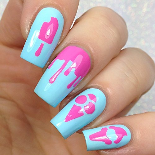 Icecream Nail Vinyls By Twinkled T - 1 Sheet of 24 Vinyls