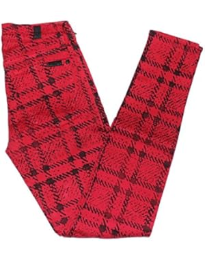 7 For All Mankind Women's The Skinny in Ruby Red Plaid