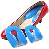 Silicon Gel U-Shaped Grade Spur Heel Cup Remission Correction Heel Support Pads Cushions Protector for Plantar Fasciitis Heel Pain Relief Cushion Shock Absorb Support (Middle)