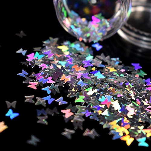 Splarkly Laser Butterfly Nail Sequin Acrylic Paillettes Holographic Nail Sparkle Glitter Sheets Tips Nail Art Decoration - Thumbnail 4