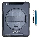 Cellular360 Shockproof Case for Apple iPad Air 2013 Case, Protective and Handy Case with 360 Degrees Rotatable Kickstand and Handle (Black)