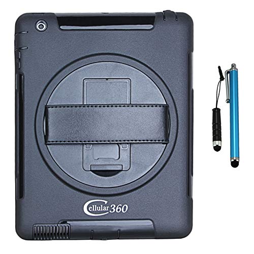 Cellular360 Shockproof Case for Apple iPad Air 2013 Case, Protective and Handy Case with 360 Degrees Rotatable Kickstand and Handle (Black)