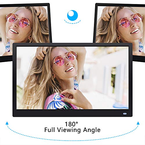 Kalawen15.6 inch Digital Photo Picture Frame IPS Screen Full HD 1920x1080 Include 32GB SD Card with Background Music Support 1080P Video HDMI Thumb USB Drive, SD/MMC/MS Card