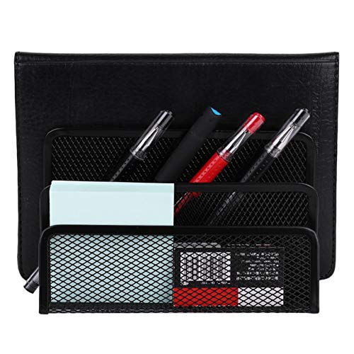 Smartlove1P Practical Mesh Metal Letter Sorter Mail Document File Tray Desk Office File Organizer Storage Holder Black