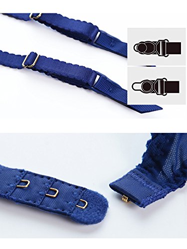 Varsbaby Women Sexy Lace Suspender Garter Belt for Thigh High Stockings (Blue, S)