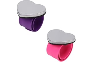 PENITUE 2pcs Magnetic Pin Cushion Wristband, Magnetic Wrist Sewing Pincushion Silicone Strap for Sewing Quilting Accessory Braiding Hair Styling and Crafting (Purple, Pink)