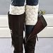HITOP Women's Short Boots Socks Crochet Knitted Boot Cuffs Leg Warmers Socks (Ivory)