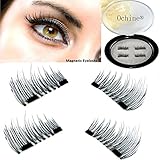 Ochine Magnetic Fake Eyelashes 1 Pair 4 Pieces 3D False Mink Eyelashes for Natural Look Reusable Best Fake Lashes