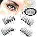 Ochine Magnetic Fake Eyelashes 1 Pair 4 Pieces 3D False Mink Eyelashes for Natural Look Reusable Best Fake Lashes