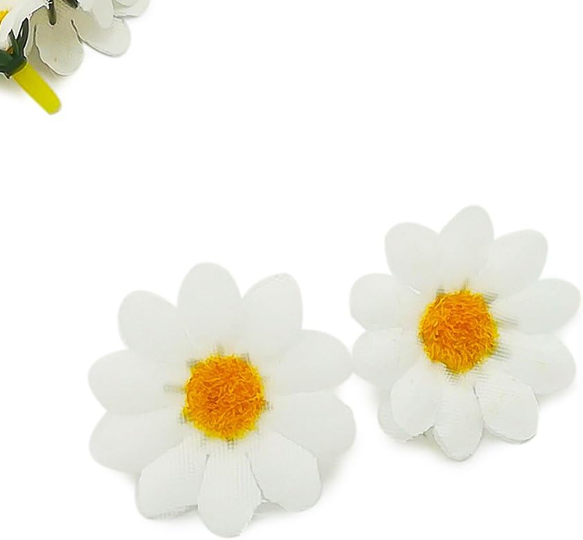 Artificial Daisy Flower Heads 100pcs Fake Gerbera Petals White Silk Bulk Flower Heads Decorative for DIY Craft Wedding Wreath Birthday Indoor Outdoor Party Easter Bonnet - Image 4