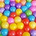 Babrit Pack of 100 Phthalate Free BPA Free Crush Proof Plastic Ball Ocean Balls Pit Balls - 6 Bright Colors