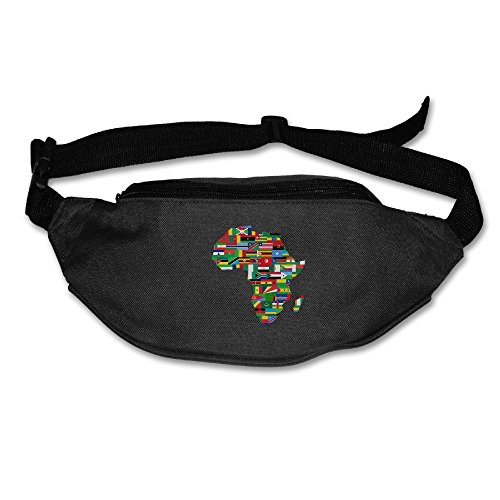 Unisex Pockets African American Pride Fanny Pack Waist / Bum Bag Adjustable Belt Bags Running Cycling Fishing Sport Waist Bags Black