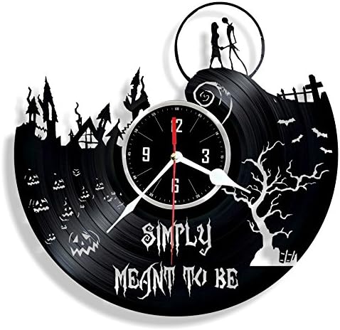 HMGift Nightmare Before Christmas Vinyl Wall Clock - Great Gift for Birthday, Anniversary or Any Other Occasion - Beautiful Home Decor - Unique Design That Made Out of Retro Vinyl Record