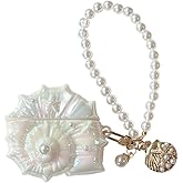 GCVXRUD for Samsung Galaxy Buds3 / Buds3 Pro / Buds3 FE Case Cover, Glitter Seashell Conch Design, Shockproof Silicone Protective Shell with 3D Sparkle for Women Girls