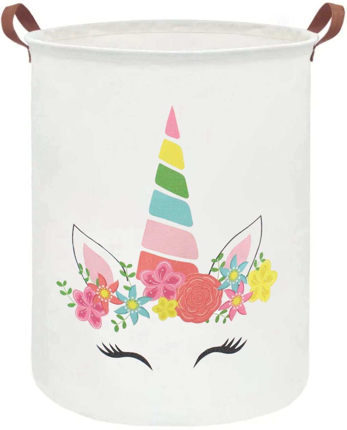 Unicorn Hamper,Unicorn Laundry Basket Collapsible Canvas Waterproof Girls Hamper for Girls Unicorn Room Decor, Nursery Hamper,Gift Baskets,Toy Box,Bedroom,(unicorn decor)