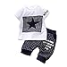 Canis Baby Boy Kid 2 Piece Star Sportswear Clothes T-Shirt Top Short Pants Outfit Set (XL/3Y,Navy)