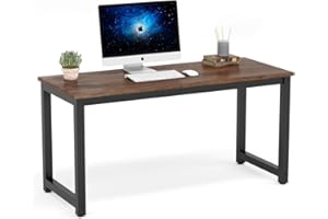 Tribesigns Computer Desk, 55 inch Large Office Desk Computer Table Study Writing Desk Workstation for Home Office, Rustic Brown