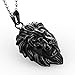 COPAUL Jewelry Men's Stainless Steel Lion Style Pendant,Black Color