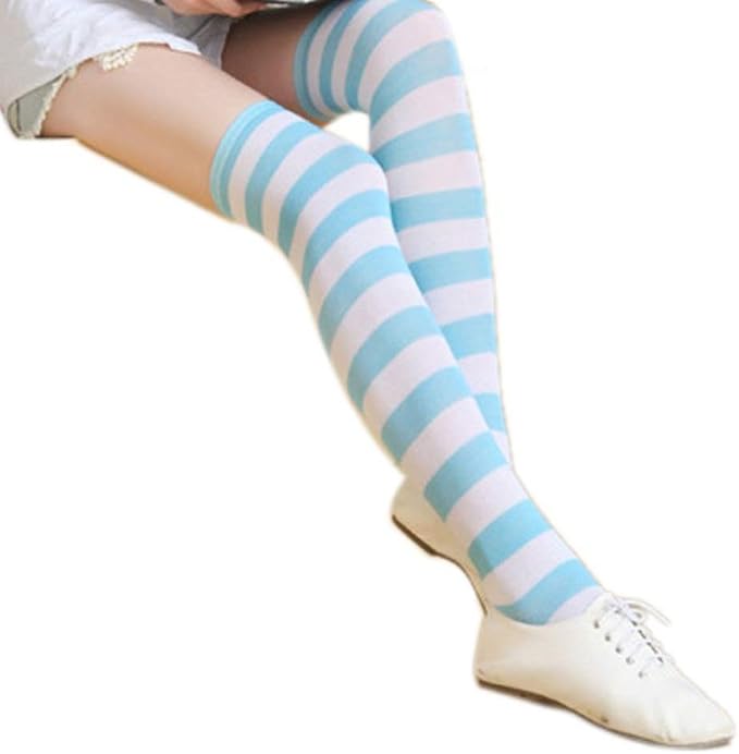 Overknee-Socken Gestreift In Gelb/Schwarz – Langlebiges Paar Für Cosplay, Festival & Kalte Tage