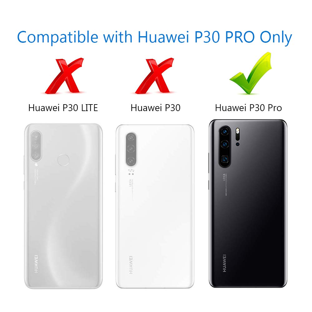 AILRINNI Case for Huawei P30 PRO, Shockproof Brushed Rugged Grip Case, Flexible Silicone Cover with Carbon Fiber Design for Huawei P30 PRO, Black