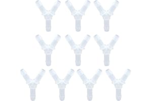 COBETTER 10pcs 3/8" Y Shaped 3 Way Barbed Connector Pharmaceutical Polypropylene Hose Barb Y Fitting Equal Barbed Tubing Splicer PP Plastic Connectors