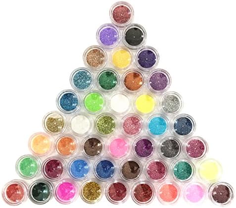 Arts and Crafts Glitter Shaker Jars,Best Colors for Art Projects,Face,Nail, Eye Art, Non-Toxic ,Slime Supplies Glitter Powder Sequins for Slime for DIY Scrapbooking Nail Art Color (45 Pack Glitter)