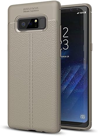 Samsung Galaxy Note 8 Case [Qi Compatible] [TPU] [Leather Look] [Slim] [Sustainable][Durable][Non-Slippery][Textured] (Gray) Limited Time Lightning Deal Price and Offers