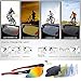RIVBOS Polarized Sports Sunglasses Mens Womens Glasses with 5 Interchangeable Lens for Cycling Running Baseball RB0839 (839-Black&Red PC)