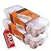12 Egg Holder, Egg Tray With Lid, Egg Storage Container for Kitchen Refrigerator, Pack of 2