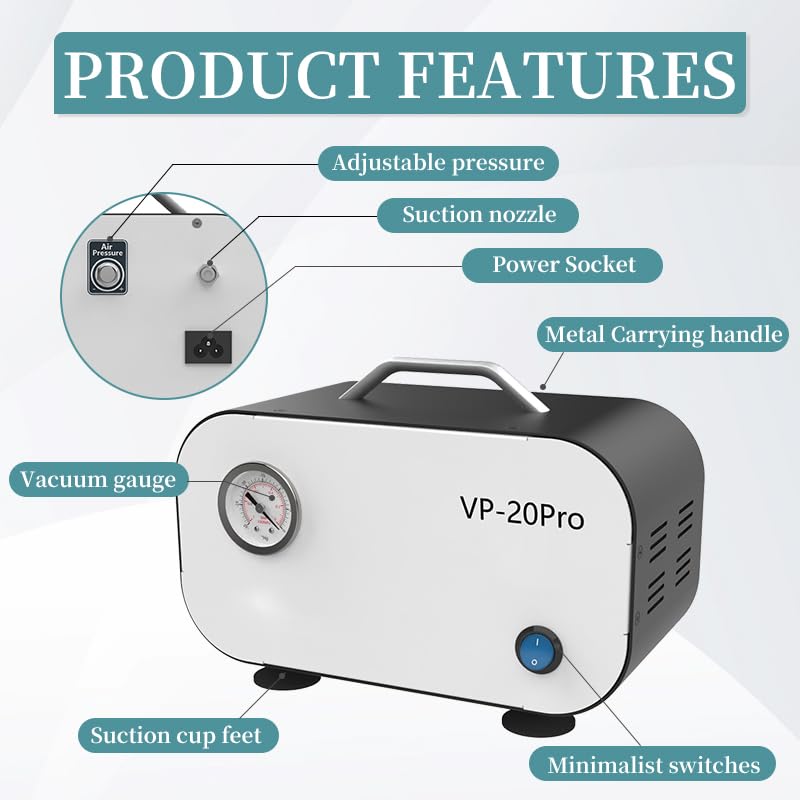 Lab Vacuum Filtration Pump VP-20PRO, 20L/min, Negative Pressure photo 9