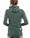 StyleDome Women's Cotton High Collar Hoodies Long Sleeve Sweatshirt Pullover Coat Green US 8