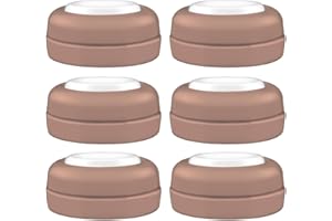 Maymom Screw Lids Aka Travel Caps with Rewritable Sealing Disc Compatible with Avent, Maymom Wide Mouth Bottles; Cap Replace Avent Natural Bottle Sealing Ring and Sealing Disc, 6pcs. (Brown)