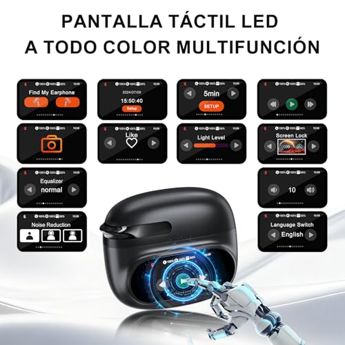 Audífonos Traductores con IA en Tiempo Real, Traductor Multilingüe de 164 Idiomas con LCD, Audífonos Bluetooth 5.4, Dispositivo de Traducción de 70H para Viajes de Negocios y Estudio,Comercio Exterior
