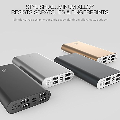 LAX Pro 16800 Portable Charger Battery Backup, 16800mAh External Battery with 4 High Speed Charging 2.1A USB Ports for iPhone, iPad, Samsung Galaxy, Android and Other Smart Devices (Black) - Thumbnail 4