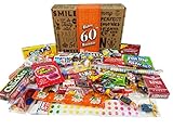 VINTAGE CANDY CO. 60TH BIRTHDAY RETRO CANDY GIFT BOX - 1959 Decade Nostalgic Candies - Fun Gag Gift Basket For Milestone SIXTIETH Birthday - PERFECT For Man Or Woman Turning 60 Years Old