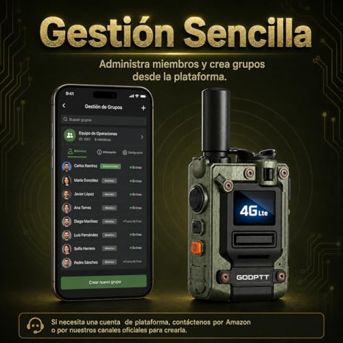GORLDPTT Radios Walkie-Talkie Globales 4G PTT, Alcance Ilimitado, Tarjeta SIM Incluida, Radios Portátiles de Larga Distancia para Familia y Equipos de Trabajo (Green, 2-Pcs)