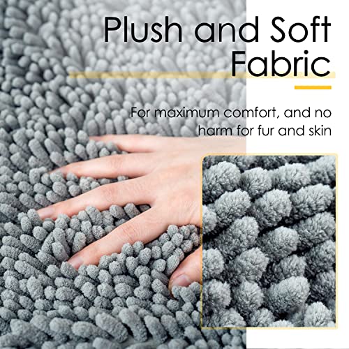 ThinkPet Absorbent Dog Towel, Pet Towel with Hand Pockets, Chenille Microfiber Shammy Dog Towels For Drying, Machine Washable Indoor Outdoor 31