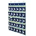 Ozzptuu 30 Pockets Dark Blue Numbered Classroom Pocket Charts for Cell Phones Wall Door Hanging Organizer Storage Bag with 4 Hooks