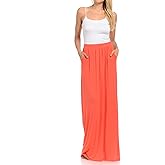 Pastel by Vivienne Women's Maxi Skirt with Elastic Waistband and Pockets