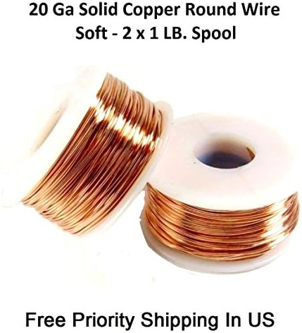 20 Ga Copper Wire 2 X 1 Lb. Each Spool 315 Ft. (Dead Soft)