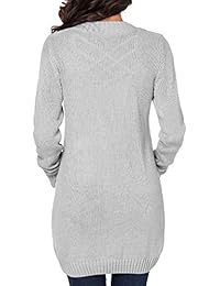 LOSRLY - Abrigo de manga larga para mujer con botones de cardigan y bolsillos
