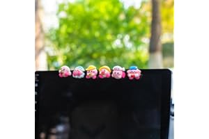 BNTR Kirby Car Accessory Decoration Ornaments 6-Pack Stocking Stuffers Pink Kirby Cute Creative Cartoon Car Dashboard House Home Office Decoration Nice Gift