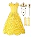 ReliBeauty Little Girls Layered Princess Belle Costume Dress up with Accessories, Yellow, 2T/100