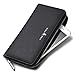 William POLO Men's Genuine Leather Zip Around Long Purse Mens Wallet Money Clip