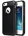 ULAK iPhone SE Case, iPhone 5S Case, iPhone 5 Case,Slim Fit Dual Layer Protection Case Shock Absorbing Hard Rugged Ultra Protective Back Rubber Cover with Impact Protection (Black)