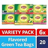 Lipton Flavored Green Tea Bags, Variety Pack 6 Pack 20 ct